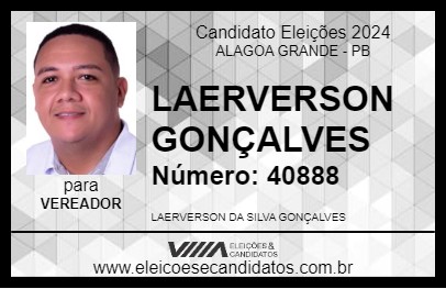 Candidato LAERVERSON GONÇALVES 2024 - ALAGOA GRANDE - Eleições