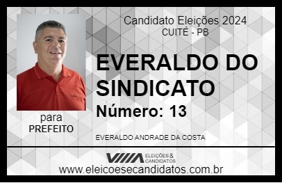 Candidato EVERALDO DO SINDICATO 2024 - CUITÉ - Eleições