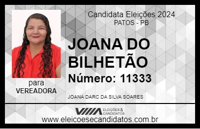 Candidato JOANA DO BILHETÃO 2024 - PATOS - Eleições