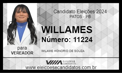 Candidato WILLAMES 2024 - PATOS - Eleições