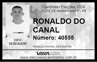 Candidato RONALDO DA RIFA 2024 - CUITÉ DE MAMANGUAPE - Eleições