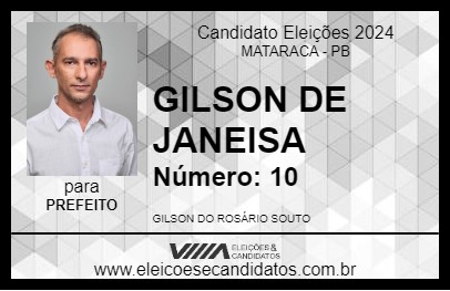 Candidato GILSON DE JANEISA 2024 - MATARACA - Eleições