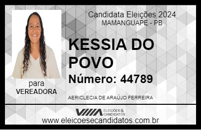 Candidato KESSIA DO POVO 2024 - MAMANGUAPE - Eleições