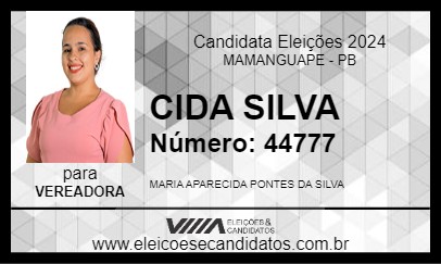 Candidato CIDA SILVA 2024 - MAMANGUAPE - Eleições