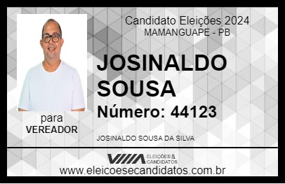 Candidato JOSINALDO SOUSA 2024 - MAMANGUAPE - Eleições