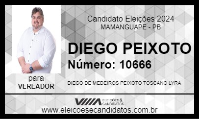 Candidato DIEGO PEIXOTO 2024 - MAMANGUAPE - Eleições