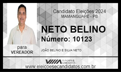 Candidato NETO BELINO 2024 - MAMANGUAPE - Eleições