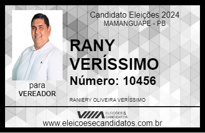 Candidato RANY VERÍSSIMO 2024 - MAMANGUAPE - Eleições