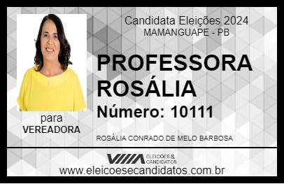 Candidato PROFESSORA ROSÁLIA 2024 - MAMANGUAPE - Eleições