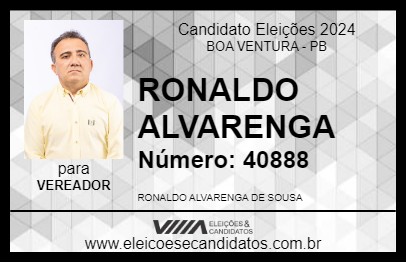 Candidato RONALDO ALVARENGA 2024 - BOA VENTURA - Eleições