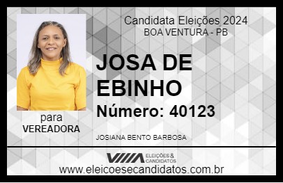 Candidato JOSA DE EBINHO 2024 - BOA VENTURA - Eleições