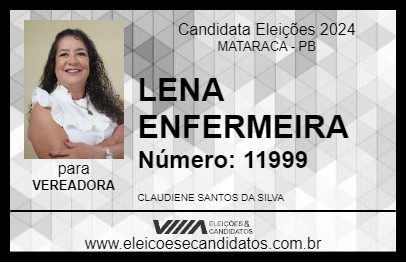 Candidato LENA ENFERMEIRA 2024 - MATARACA - Eleições