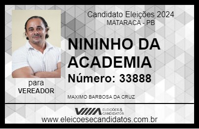 Candidato NININHO DA ACADEMIA 2024 - MATARACA - Eleições