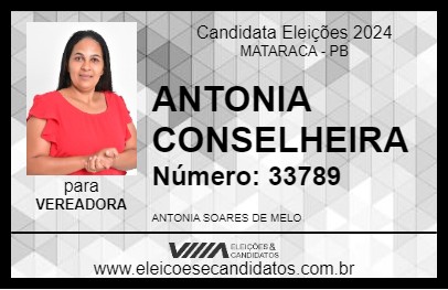 Candidato ANTONIA CONSELHEIRA 2024 - MATARACA - Eleições