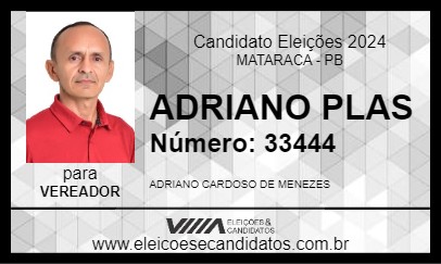 Candidato ADRIANO PLAS 2024 - MATARACA - Eleições