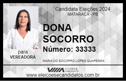 Candidato DONA SOCORRO 2024 - MATARACA - Eleições