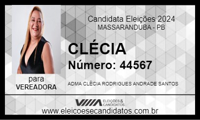 Candidato CLÉCIA 2024 - MASSARANDUBA - Eleições