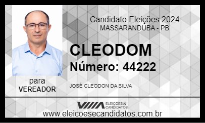 Candidato CLEODOM 2024 - MASSARANDUBA - Eleições