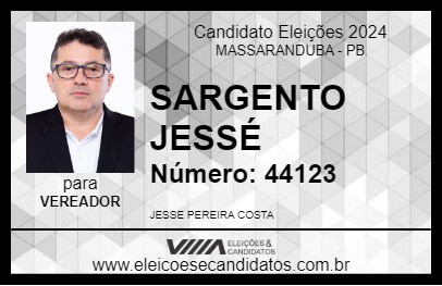 Candidato SARGENTO JESSÉ 2024 - MASSARANDUBA - Eleições