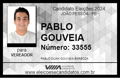 Candidato PABLO GOUVEIA 2024 - JOÃO PESSOA - Eleições