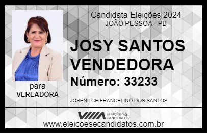 Candidato JOSY SANTOS VENDEDORA 2024 - JOÃO PESSOA - Eleições