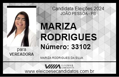 Candidato MARIZA RODRIGUES 2024 - JOÃO PESSOA - Eleições