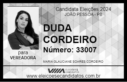 Candidato DUDA CORDEIRO 2024 - JOÃO PESSOA - Eleições