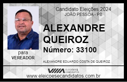 Candidato ALEXANDRE QUEIROZ 2024 - JOÃO PESSOA - Eleições