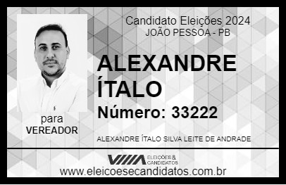 Candidato ALEXANDRE ÍTALO 2024 - JOÃO PESSOA - Eleições