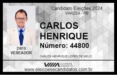 Candidato CARLOS HENRIQUE 2024 - VÁRZEA - Eleições