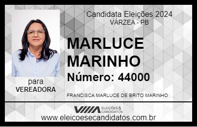 Candidato MARLUCE MARINHO 2024 - VÁRZEA - Eleições