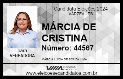 Candidato MÁRCIA DE CRISTINA 2024 - VÁRZEA - Eleições