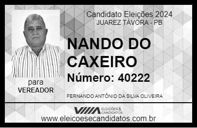 Candidato NANDO DO CAXEIRO 2024 - JUAREZ TÁVORA - Eleições