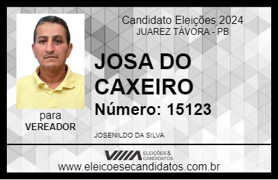 Candidato JOSA DO CAXEIRO 2024 - JUAREZ TÁVORA - Eleições