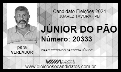 Candidato JÚNIOR DO PÃO 2024 - JUAREZ TÁVORA - Eleições