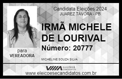 Candidato IRMÃ MICHELE DE LOURIVAL 2024 - JUAREZ TÁVORA - Eleições