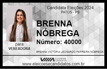 Candidato BRENNA NÓBREGA 2024 - PATOS - Eleições