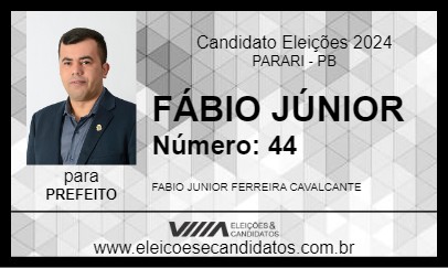 Candidato FÁBIO JÚNIOR 2024 - PARARI - Eleições