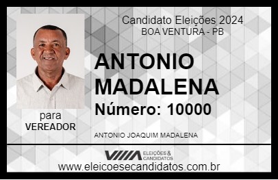 Candidato ANTONIO MADALENA 2024 - BOA VENTURA - Eleições