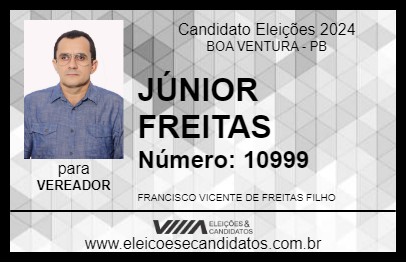 Candidato JÚNIOR FREITAS 2024 - BOA VENTURA - Eleições