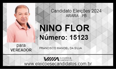 Candidato NINO FLOR 2024 - ARARA - Eleições