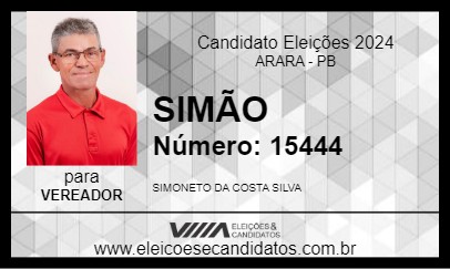 Candidato SIMÃO 2024 - ARARA - Eleições