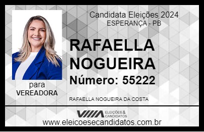 Candidato RAFAELLA NOGUEIRA 2024 - ESPERANÇA - Eleições