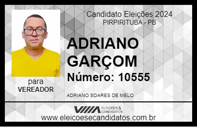 Candidato ADRIANO GARÇOM 2024 - PIRPIRITUBA - Eleições