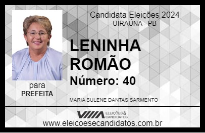 Candidato LENINHA ROMÃO 2024 - UIRAÚNA - Eleições