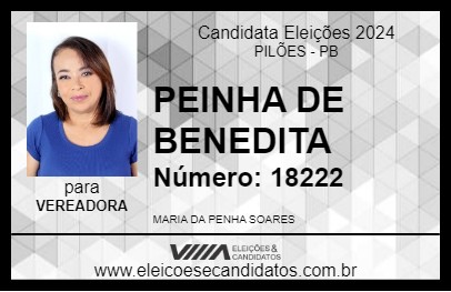 Candidato PEINHA DE BENEDITA 2024 - PILÕES - Eleições