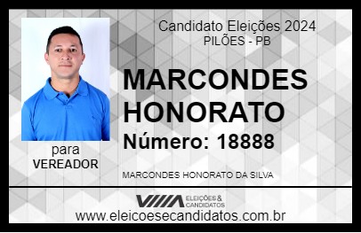 Candidato MARCONDES HONORATO 2024 - PILÕES - Eleições