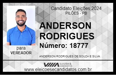 Candidato ANDERSON RODRIGUES 2024 - PILÕES - Eleições