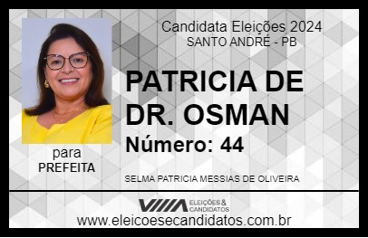 Candidato PATRICIA DE DR. OSMAN 2024 - SANTO ANDRÉ - Eleições