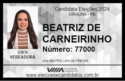 Candidato BEATRIZ DE CARNEIRINHO 2024 - UIRAÚNA - Eleições